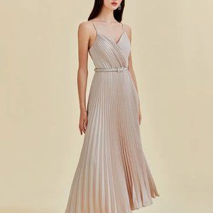 Love Bonito Adelpha Pleated Satin Maxi Dress